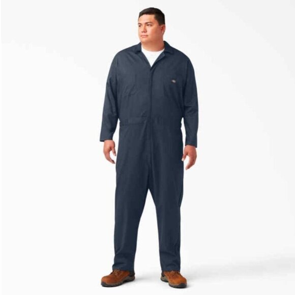 Dickies Coverall Long Sleeve Navy Workwear Utility Uniform Men's 2XL Tall XXLT - Picture 2 of 10